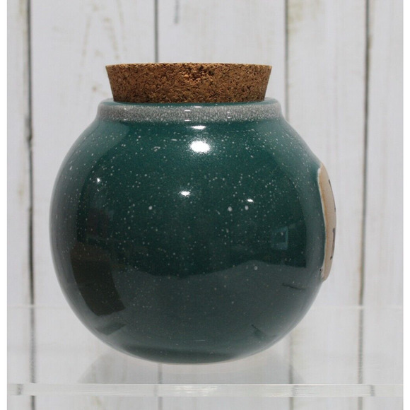 Muddy Waters Pottery Word Jar - Party Money - Green w/cork Top Handmade - New - Picture 6 of 7